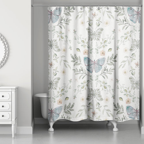 Rosalind Wheeler Anglina Floral Shower Curtain Wayfair
